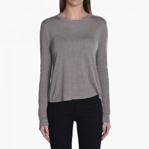 T by Alexander Wang Classic Cropped Long Sleeve Tee