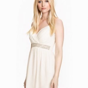 Te Amo Cross Front Diamonte Dress Vit