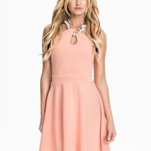 Te Amo Necklace Keyhole Scuba Skater Dress Svart