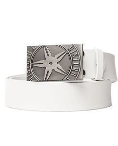 Throwing Star Belt White