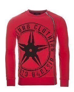 Throwing Star Zip Sweater Red