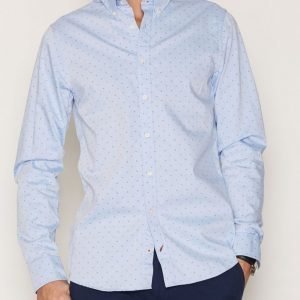 Tommy Hilfiger All Over Cotton Shirts Kauluspaita Blue/Black