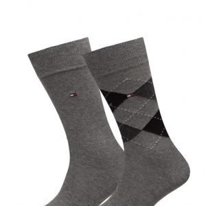 Tommy Hilfiger Th Men Sock Check 2-Pack nilkkasukat