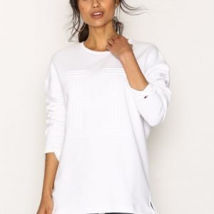 Tommy Jeans Thdw Cn Graphic Knit L / S Svetari Bright White