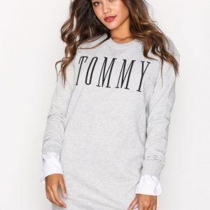 Tommy Jeans Thdw Knit Dress Loose Fit Mekko Light Grey