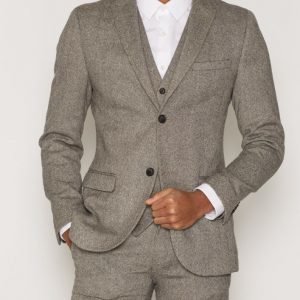 Topman Birdseye Suit Jacket Bleiseri Stone