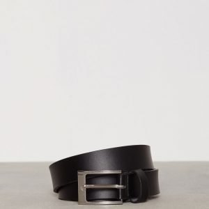 Topman Black Leather Smart Belt Vyö Black