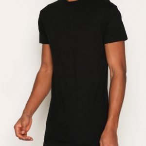 Topman Black Muscle Fit Longline T-Shirt T-paita Black