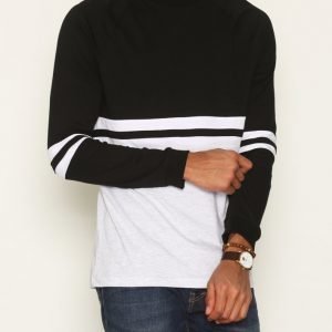 Topman Black Panel raglan T-shirt Pusero Black