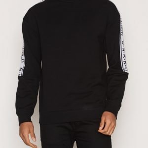 Topman Black Sleeve Taping Oversized Sweatshirt Pusero Black