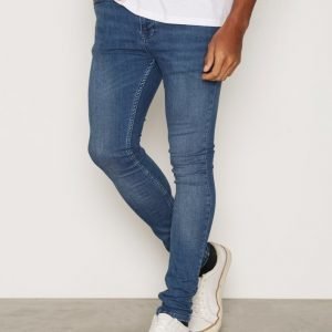 Topman Blue Super Spray On Skinny Jeans Farkut Dark Blue