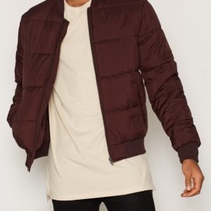 Topman Burgundy Puffer Bomber Jacket Takki Burgundy