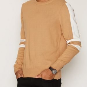 Topman Camel Stripe Jumper Pusero Light Brown