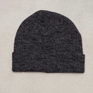 Topman Dark Grey Fuzzy Beanie Hat Pipo Black