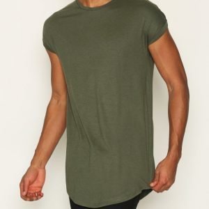 Topman Drop Shoulder Longline Tank Vest T-paita Khaki