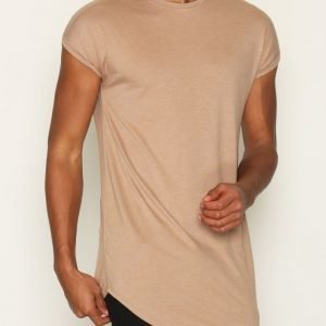 Topman Drop Shoulder Longline Tank Vest T-paita Light Brown