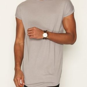 Topman Drop Shoulder Longline Tank Vest T-paita Light Grey