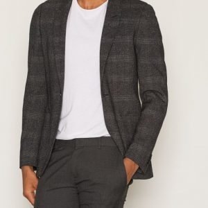 Topman Grey Check Ultra Skinny Fit Suit Jacket Bleiseri Grey