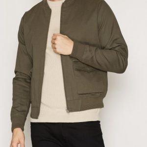 Topman Khaki Cotton Bomber Jacket Takki Khaki