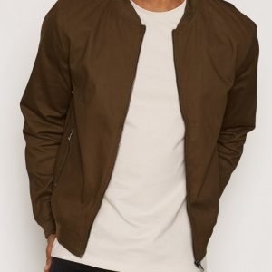 Topman Khaki Lightweight Cotton Bomber Jacket Takki Olive Beige