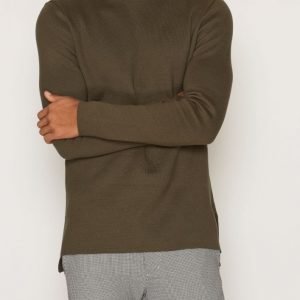 Topman Khaki Split Hem Longline Jumper Pusero Khaki