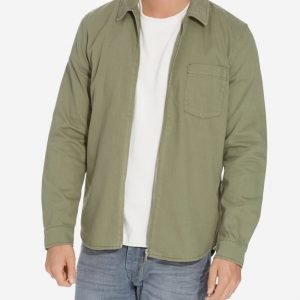 Topman Khaki Zip Through Overshirt Kauluspaita Khaki