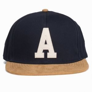 Topman Navy And Tan Logo Snapback Cap Lippis Grey