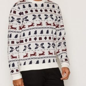 Topman Off White Fair Isle Pattern Jumper Pusero Offwhite