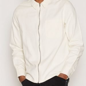 Topman Off White Zip Through Overshirt Kauluspaita Cream