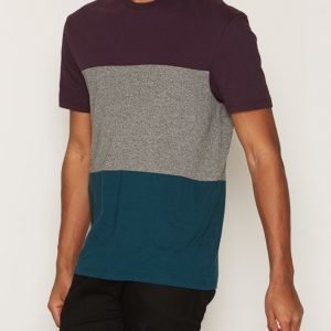 Topman Purple Teal and Grey Panelled T-Shirt T-paita Purple