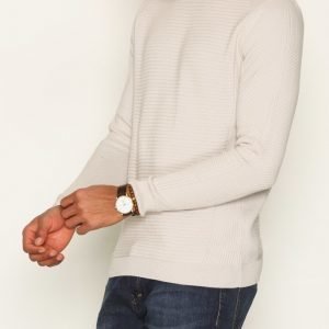 Topman Stone Ribbed Slim Fit Cotton Jumper Pusero Stone