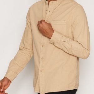 Topman Stone Washed Twill Casual Kauluspaita Stone