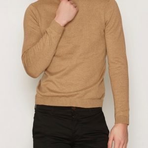 Topman Tan Marl Slim Fit Jumper Pusero Light Brown