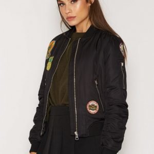 Topshop Badged Jacket Bomber Takki Black