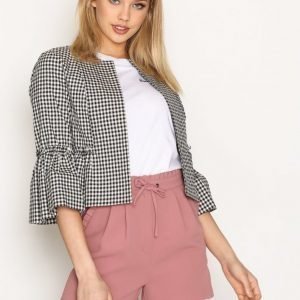 Topshop Crop Frill Raw Jacket Jakku Black / White