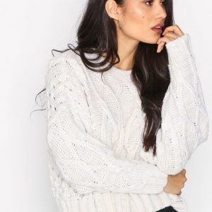 Topshop Cropped Cable Knit Jumper Neulepusero Oatmeal