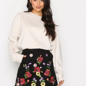 Topshop Embroidered Mini Skirt Minihame Black