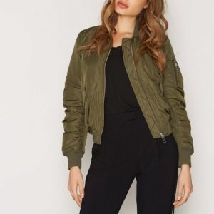 Topshop Flo Lep Fur Lined Jacket Bomber Takki Khaki