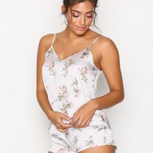 Topshop Floral Print Pyjama Set Yöpaita Ivory