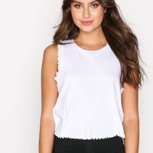 Topshop Frill Detail Tank Top Toppi White