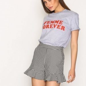 Topshop Gingham Frill Shorts Shortsit Black / White