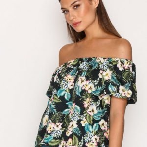 Topshop Hawaiian Print Bardot Top Paita Multi