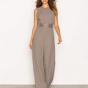 Topshop Lace Up Corset Jumpsuit Lilac