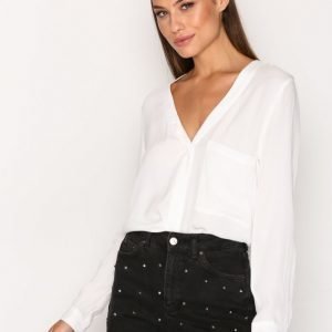 Topshop Moto Stud Mom Shorts Shortsit Washed Black