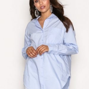 Topshop Poplin Shirt Kauluspaita Light Blue