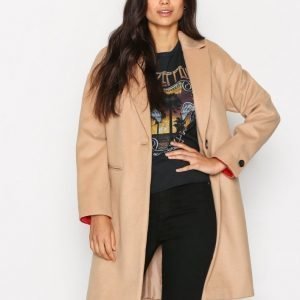 Topshop Relaxed Coat Pitkä Takki Camel