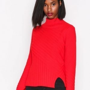 Topshop Rib Funnel Pullover Neulepusero Red