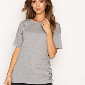 Topshop Side Lace Up Tee T-Paita Grey Marl