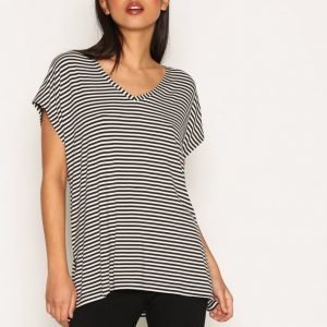 Topshop Side Split T-Shirt T-Paita Black / White