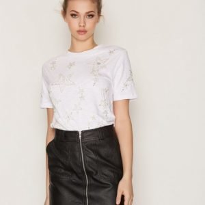 Topshop Star Embellished T-Shirt T-Paita White